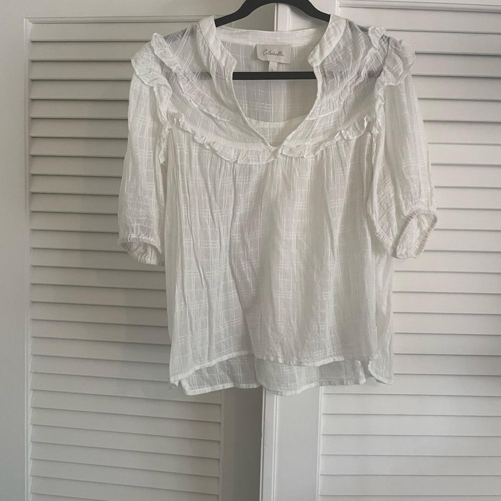 Cleobella Ivory Ruffle Blouse